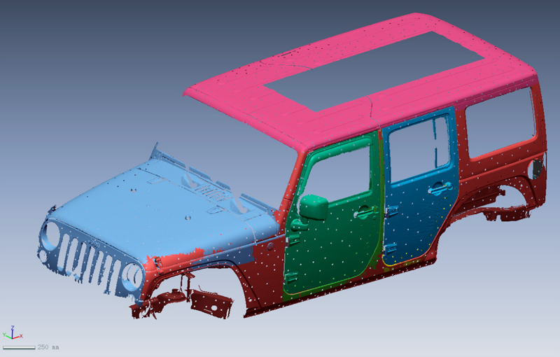 利用GREENSCAN針對吉普車外觀進(jìn)行逆向建模